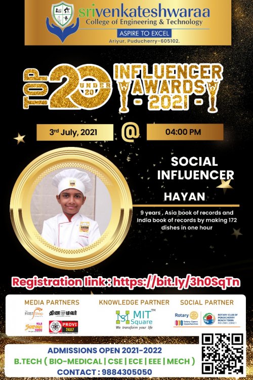 INFLUENCER AWARDS SVCET-2021