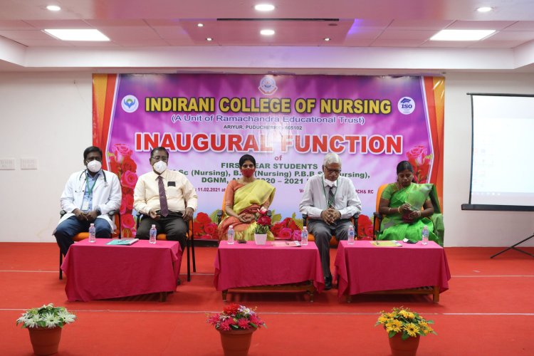 INAUGURATION OF FIRST YEAR NURSING COURSES HELD ON 10TH FEBRUARY 2021 ORGANIZED BY INDIRANI COLLEGE OF NURSING