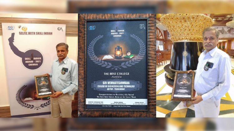 Best College Award - Sri Venkateshwaraa College of Engineering and technology, Puducherry