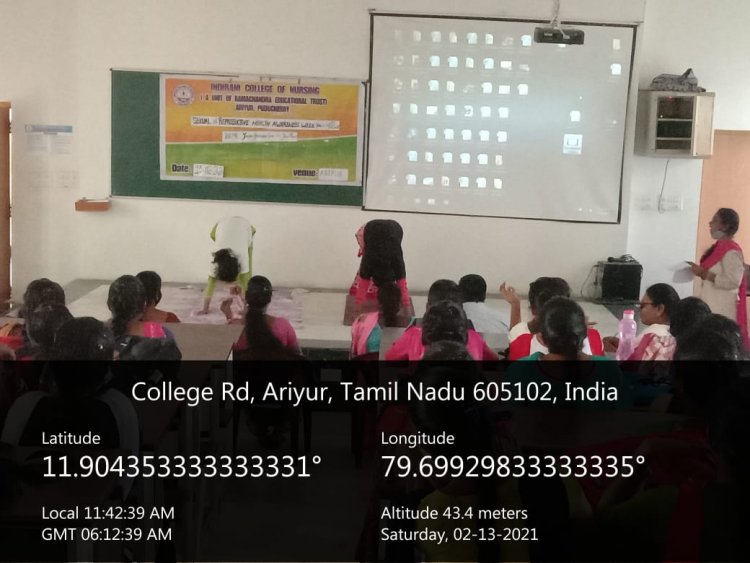 SEXAUL AND REPRODUCTIVE AWARENESS WEEK 2021 REPORT - Indirani College of Nursing, Ariyur, Puducherry