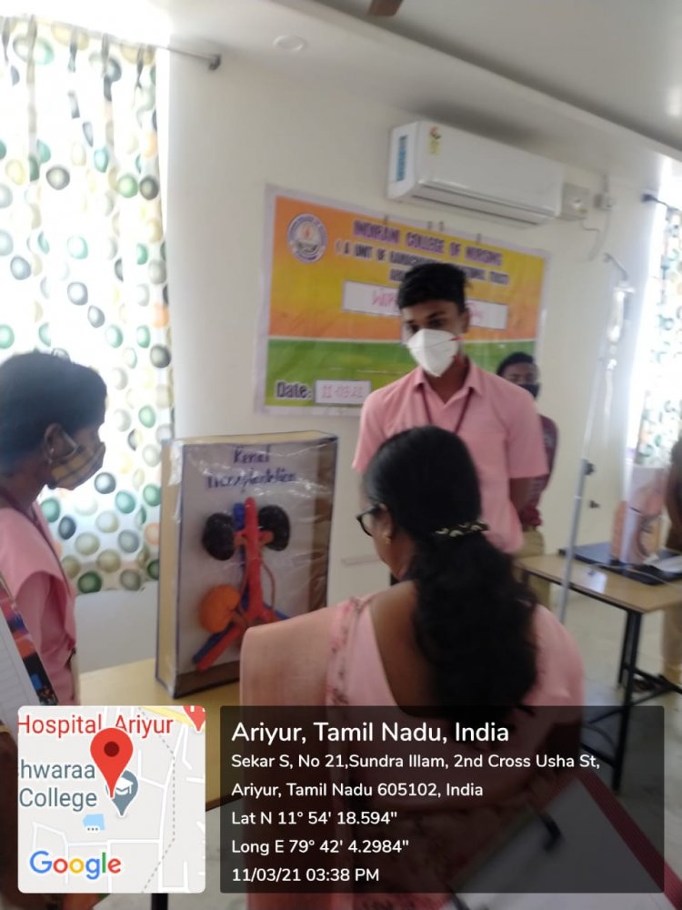WORLD KIDNEY DAY -2021 - Indirani College of Nursing, Puducherry