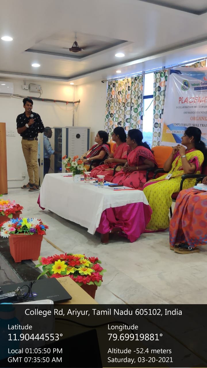 Employability Skill Training programme - Indirani College of Nursing, Ariyur, Puducherry