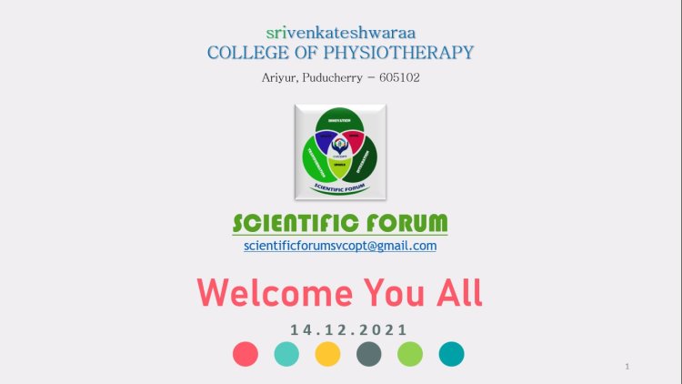 Scientific Forum on Abstract Writing and Submission - Sri Venkateshwaraa College of Physiotherapy, Ariyur, Puducherry