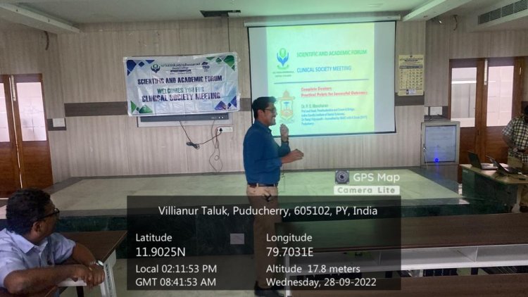Clinical Society Meeting - September - Sri Venkateshwaraa Dental College