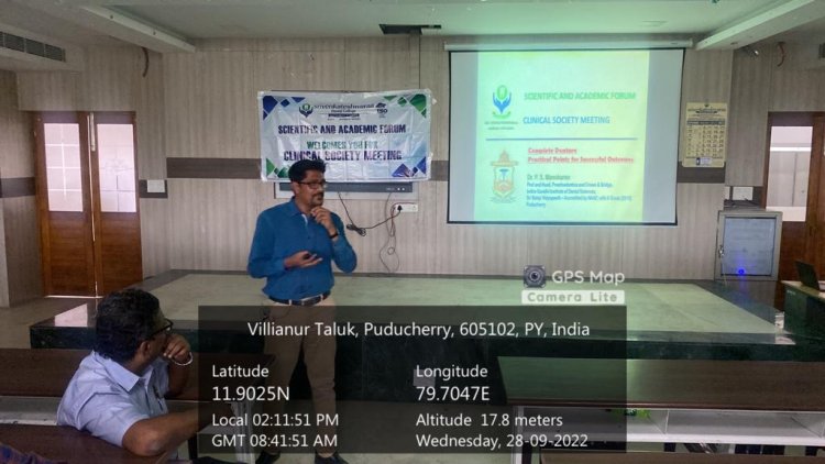 Clinical Society Meeting - September - Sri Venkateshwaraa Dental College