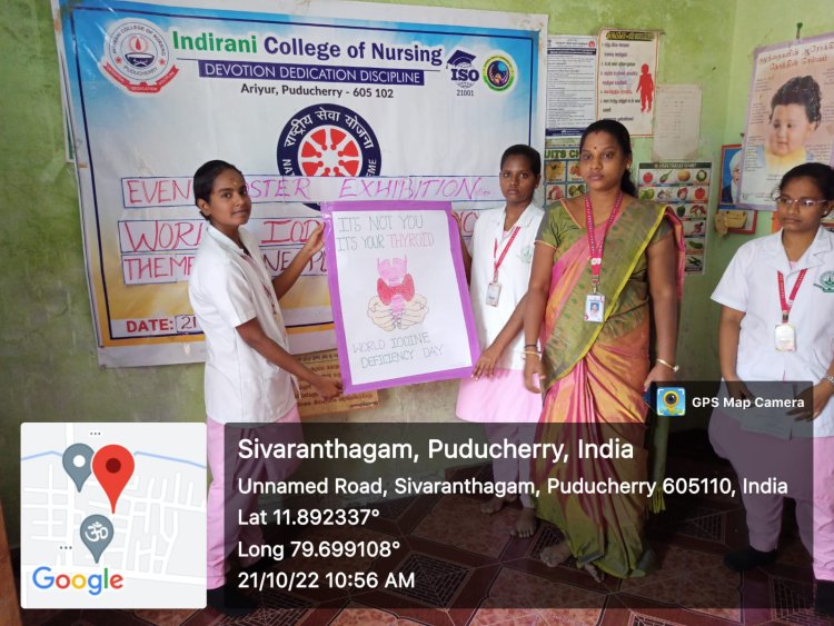 Iodine Disorder Deficiency day- Indirani College of Nursing