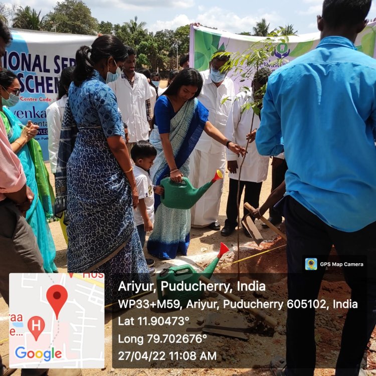 Students council :Eco club of Sri Venkateshwaraa Dental College had arranged the plantation drive in order to celebrate ‘World Earth Day-2022’ - Sri Venkateshwaraa  Dental College