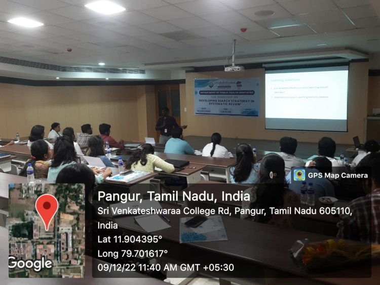 CDE program organised by Department of Public health dentistry on 09th December, 2022 - Sri Venkateshwaraa Dental College