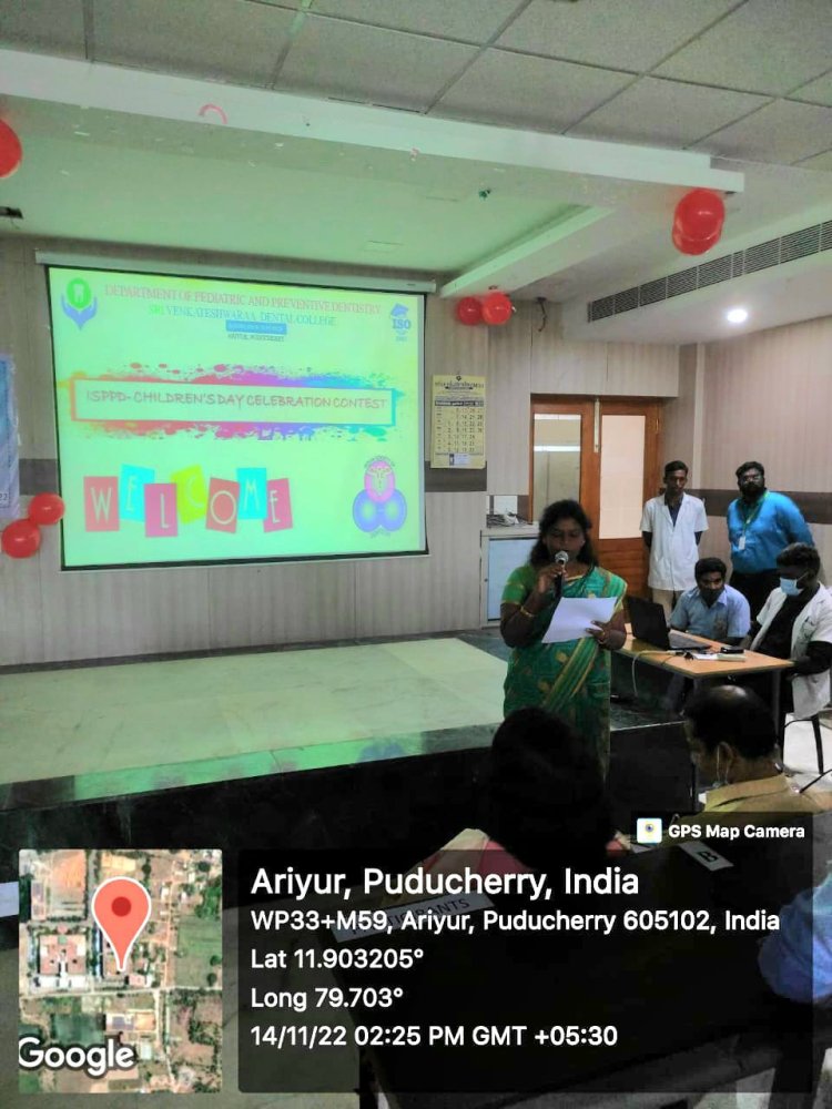 ISPPD “CHILDREN’S DAY (WEEK) CELEBRATION CONTEST” - Sri Venkateshwaraa Dental College