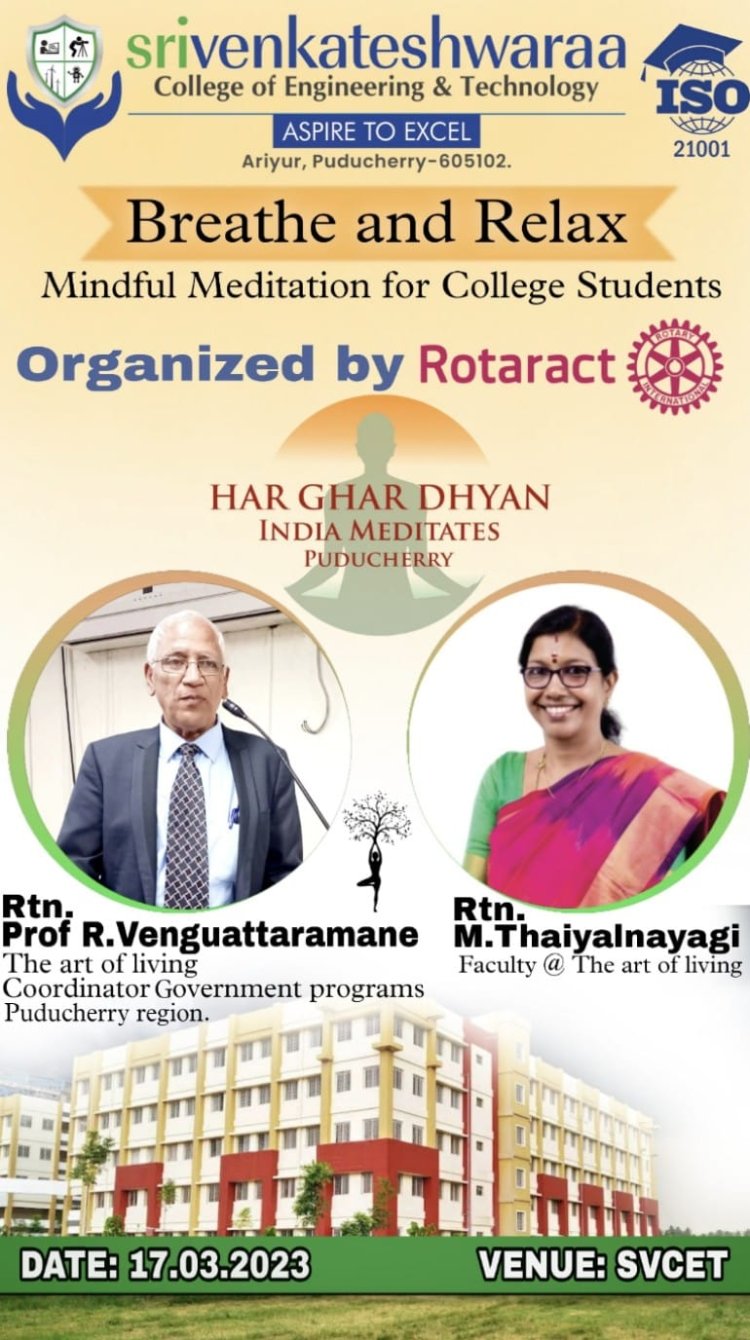 Relax and Breathe - Art of Living & SVCET Medidation Programme on 17-3-2023