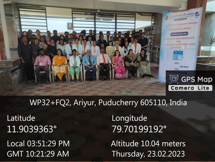 Research methodology workshop was held on February 23rd to 25th, 2023 - Sri Venkateshwaraa Dental College