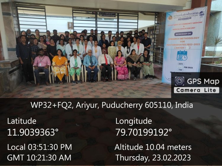 Research methodology workshop was held on February 23rd to 25th, 2023 - Sri Venkateshwaraa Dental College