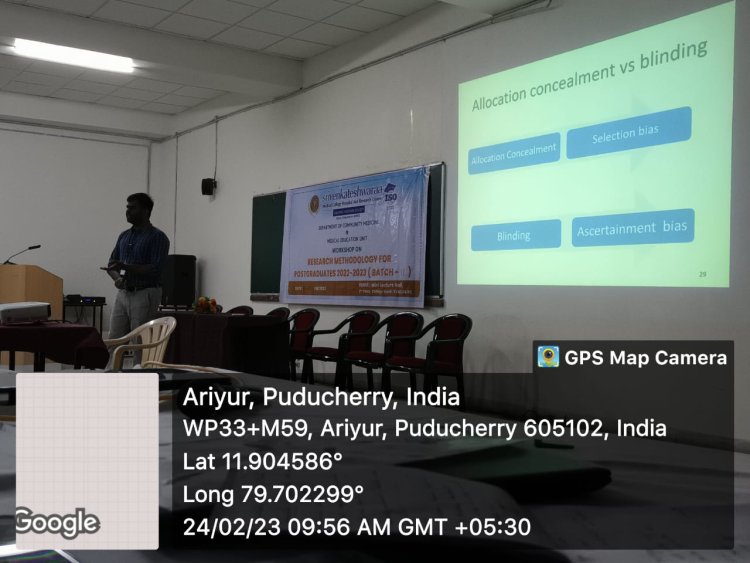 Research methodology workshop was held on February 23rd to 25th, 2023 - Sri Venkateshwaraa Dental College