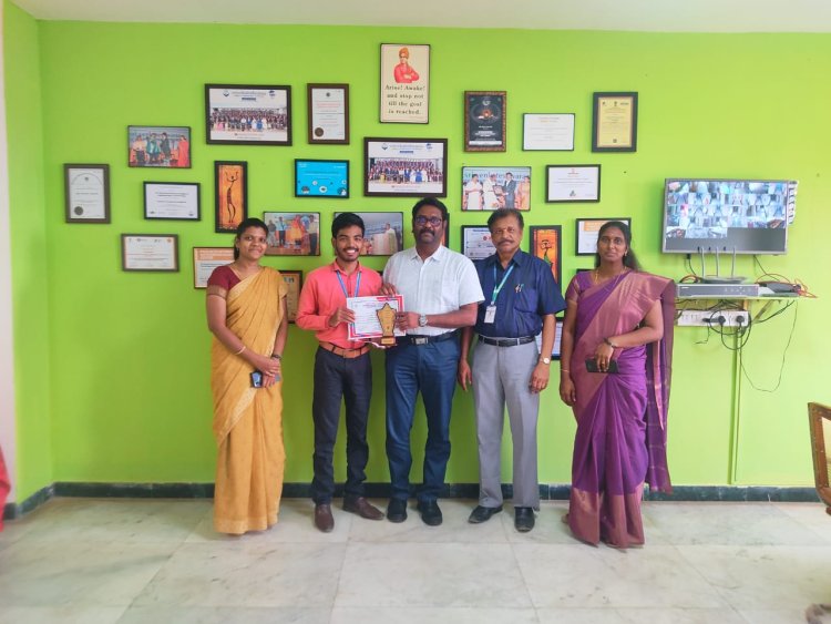 I year MBA Student Mr.Kethan achieved "BEST MANAGER" Award