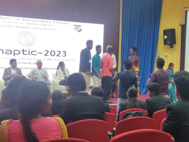 Our SVCET MBA Students have bagged many prizes at Pondicherry University SYNAPTIC 2023 conducted on 17,18th April 2023.