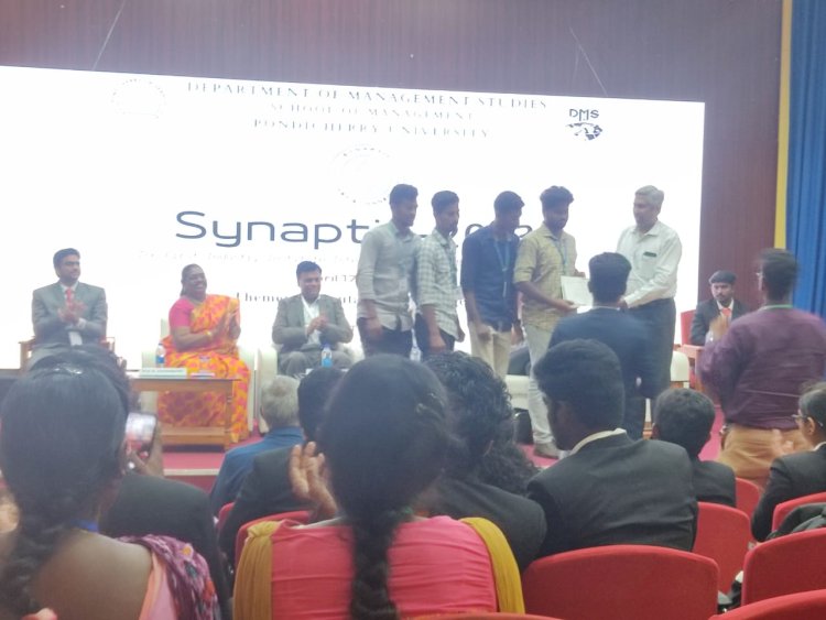 Our SVCET MBA Students have bagged many prizes at Pondicherry University SYNAPTIC 2023 conducted on 17,18th April 2023.