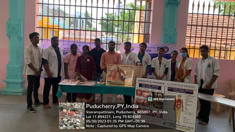 Oral Cancer Screening and Treatment Camp @ Veerampattinam - Sri Venkateshwaraa Dental College