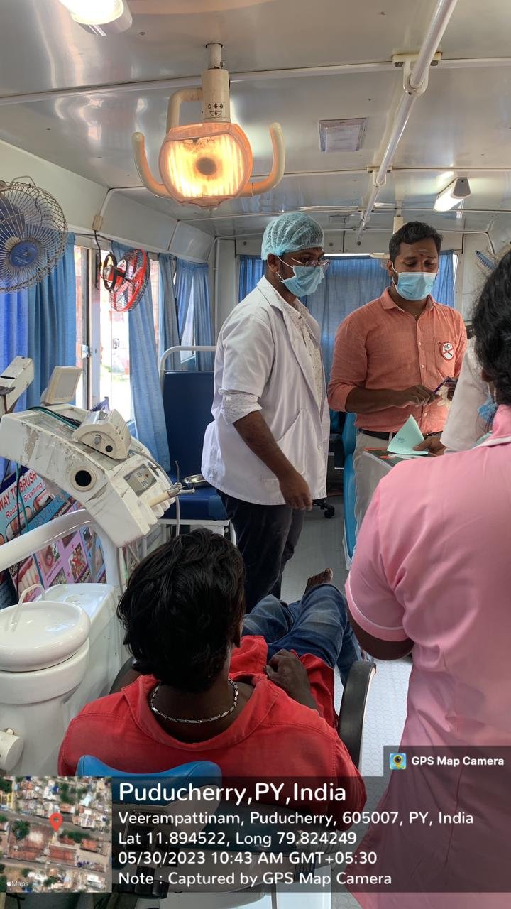 Oral Cancer Screening and Treatment Camp @ Veerampattinam - Sri Venkateshwaraa Dental College