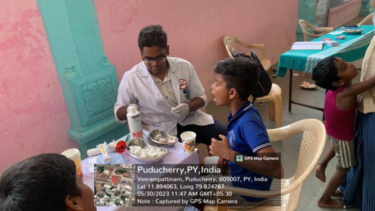 Oral Cancer Screening and Treatment Camp @ Veerampattinam - Sri Venkateshwaraa Dental College