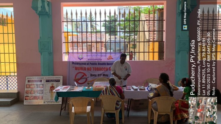 Oral Cancer Screening and Treatment Camp @ Veerampattinam - Sri Venkateshwaraa Dental College