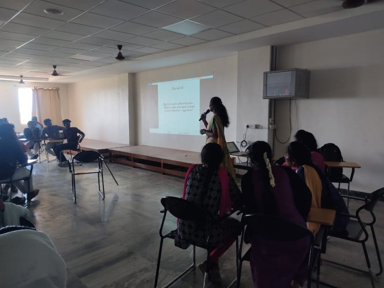 SVCET, Ariyur has organised Vaanga Tamizh Pesalam for I MBA Students on 8-7-2023