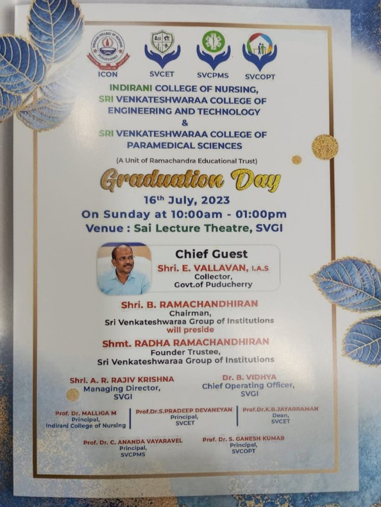 SVCET GRADUATION DAY 2016-2020 III BATCH ON 16-7-2023