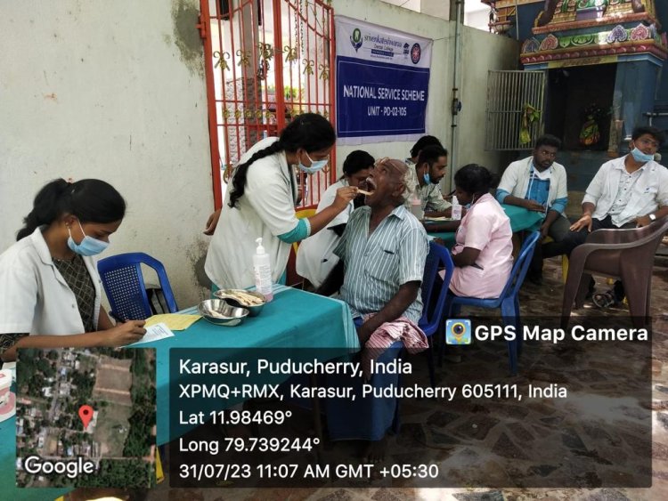 Community Dental Camp- Karasur, Puducherry (31.07.2023-Monday)