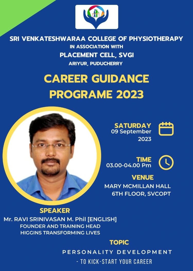 SVCOPT  has organised a Personality Development Programme for Final Year Physiotherapy Students on the topic – Design your Destiny.