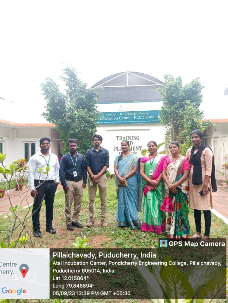 SVCET- Field Visit to ATAL Incubation Center-Pondicherry Engineering College Foundation (AIC-PECF) on 05-09-2023 