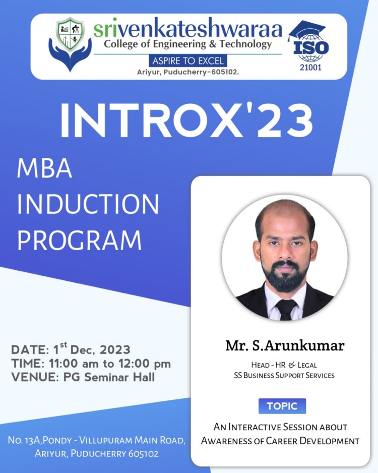 MBA INDUCTION PROGRAMMES ON CAREER DEVELOPMENT  FOR MBA STUDENTS