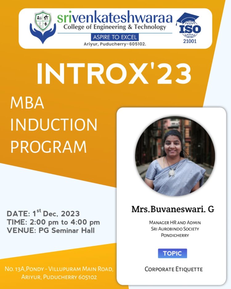 MBA INDUCTION PROGRAMMES ON CAREER DEVELOPMENT  FOR MBA STUDENTS