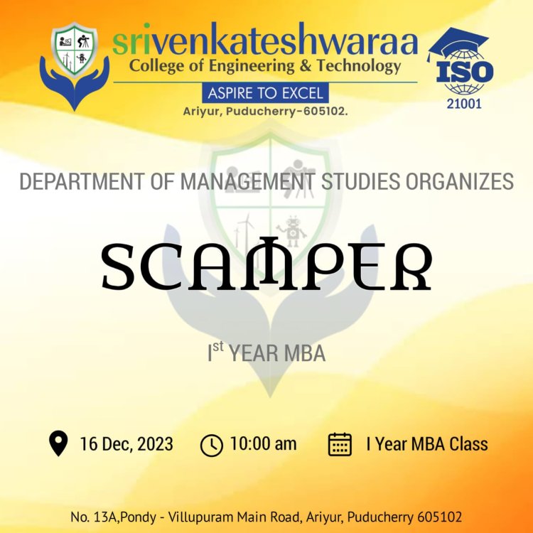 MBA Dept, SVCET  organized a Scamper for I Year  MBA Students   