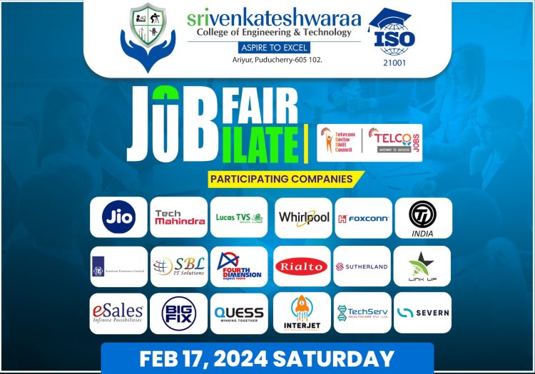 SVCET JOB FAIR - JUBILATE ON 17-2-2024 
