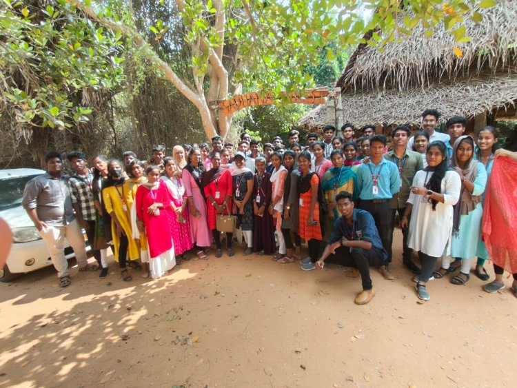 Sadhana Forest Visit-26.2.2024 by our BPT 1st year students to gain knowledge Perma culture planting, Water conserving techniques like Rain water harvesting & Cultures followed by the Vegan community.