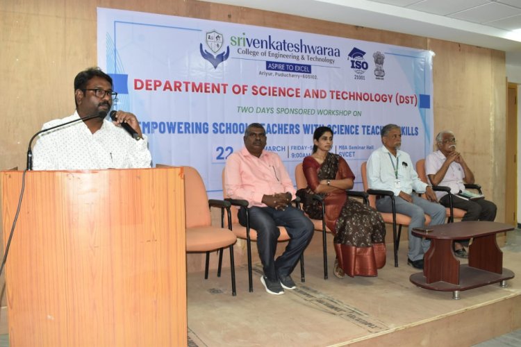 SVCET DST 2 DAYS WORKSHOP FOR SCHOOL TEACHERS ON 22 AND 23-3-2024