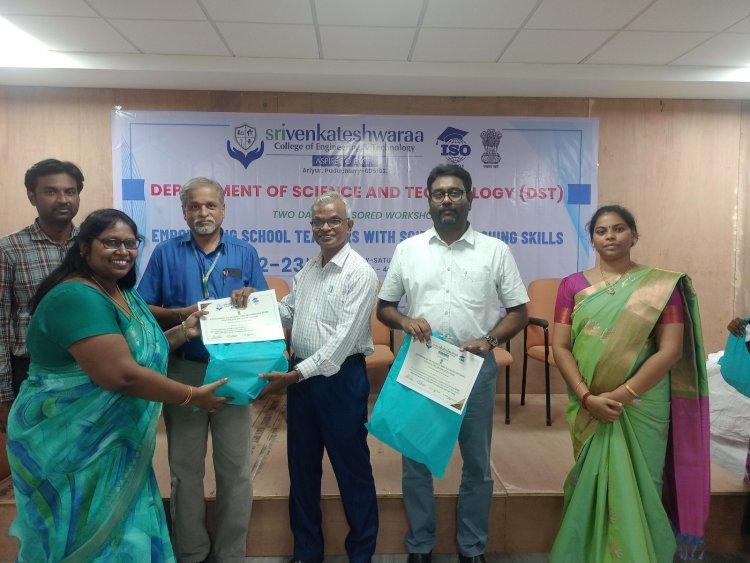 SVCET DST 2 DAYS WORKSHOP FOR SCHOOL TEACHERS ON 22 AND 23-3-2024