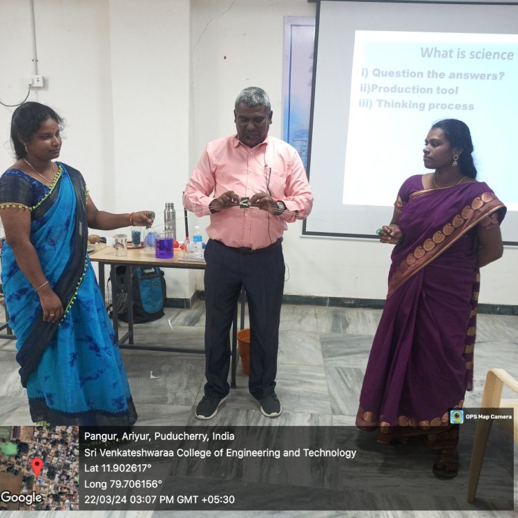 SVCET DST 2 DAYS WORKSHOP FOR SCHOOL TEACHERS ON 22 AND 23-3-2024