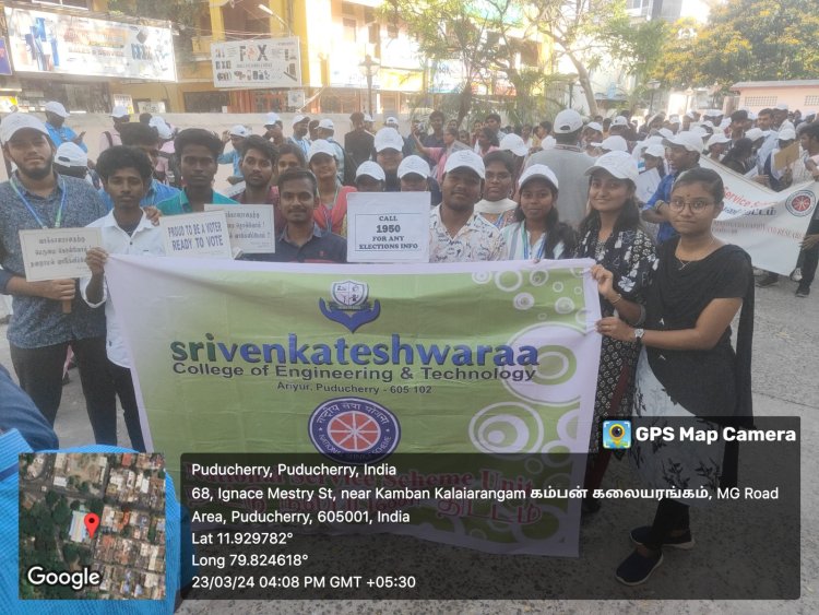 SVCET NSS STUDENTS ELECTION AWARENESS RALLY ON 23.03.2024 Saturday