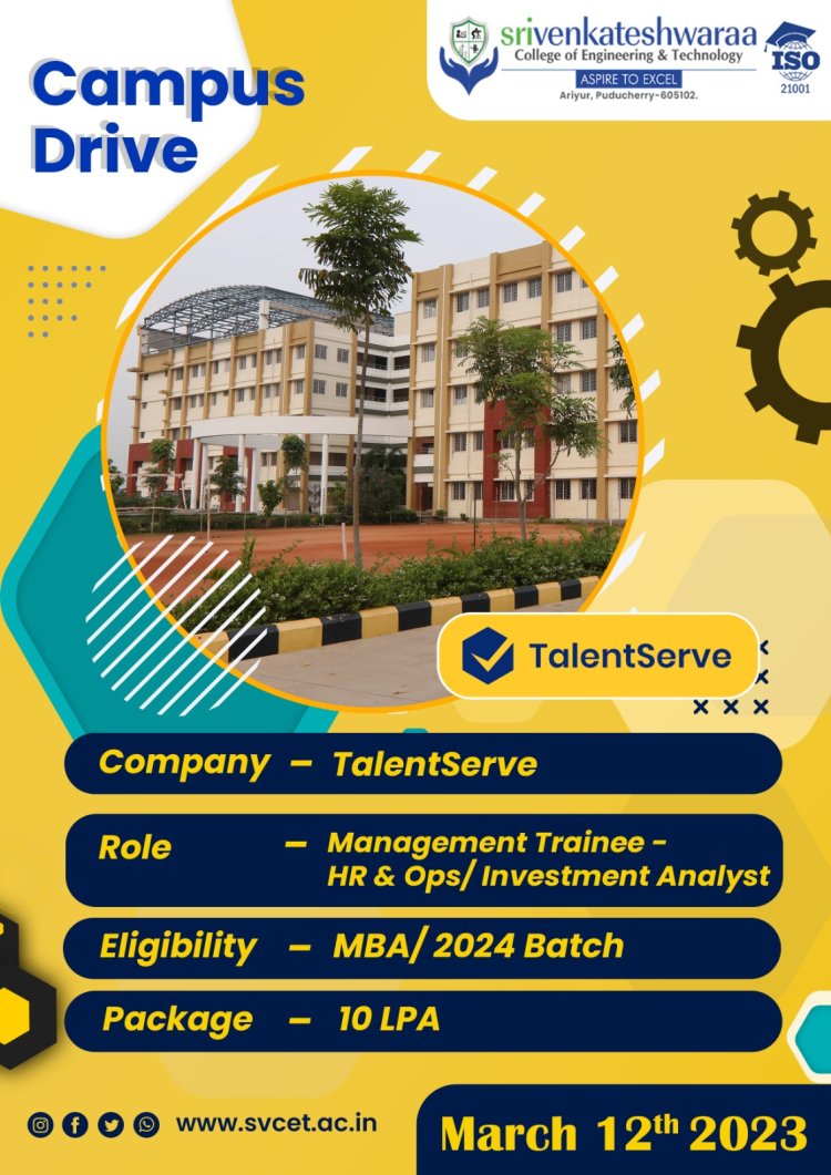 Placement Drives during January to March 2024 at SVCET