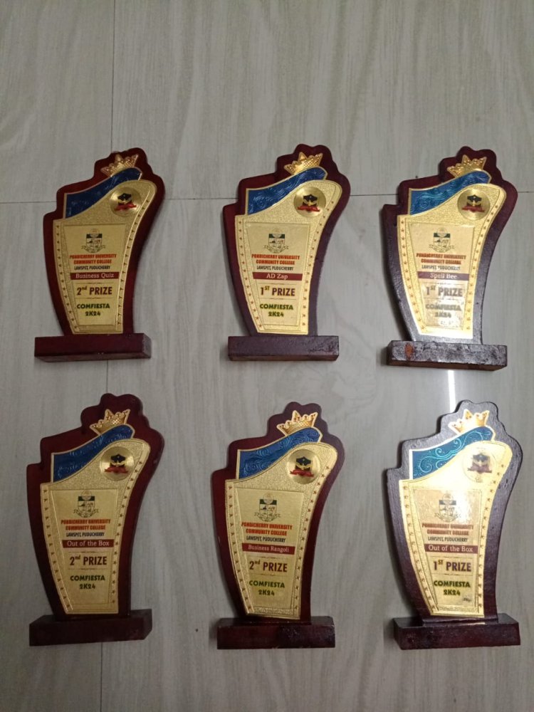 SVCET MBA DEPARTMENT PRIZE WINNERS AT PONDICHERRY UNIVERSITY COMMUNITY COLLEGE DURING APRIL 2024