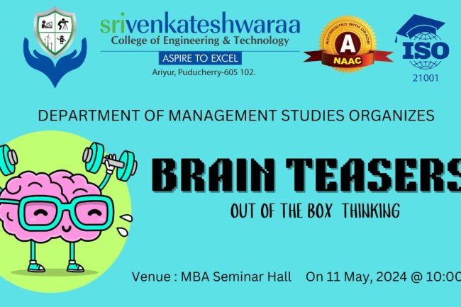 SVCET - MBA - BRAIN TEASERS Out box Thinking ( DOMS Activities) 