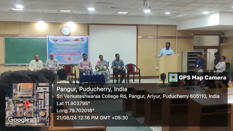 SVCET The Summer Solstice Session under the professional society The Solar Energy Society of India on 21st June 2024