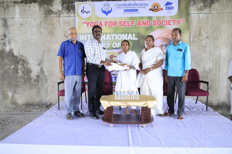 SVCET INTERNATIONAL DAY OF YOGA PROGRAMME WITH ISHA FOUNDATION ON 22-6-2024
