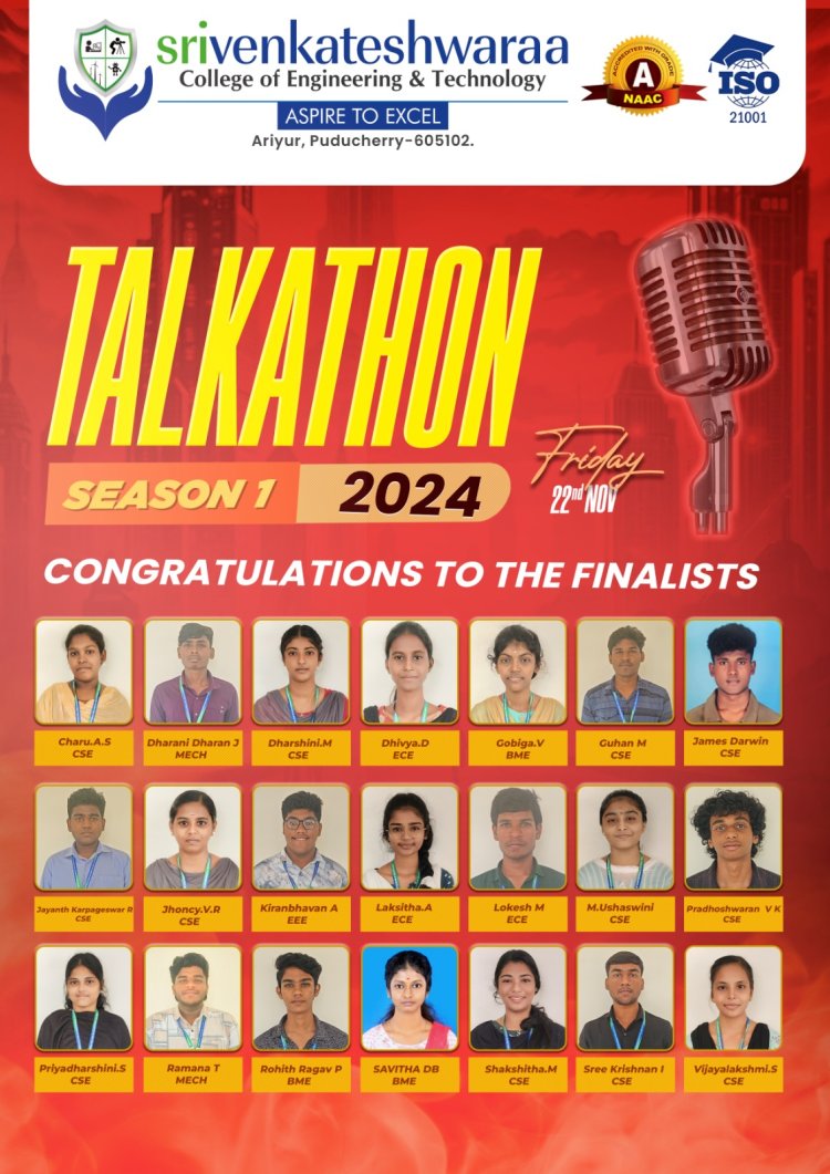 TALKATHON 2024  SEASON 1 for I YEAR SVCET STUDENTS 
