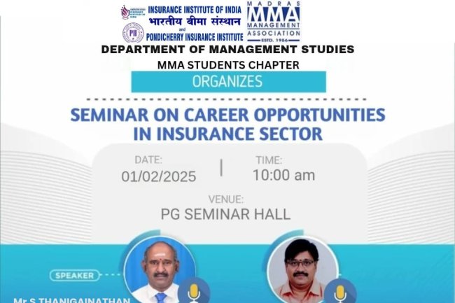 MBA Dept of SVCET Organised a seminar on Career Opportunities in the Insurance Sector