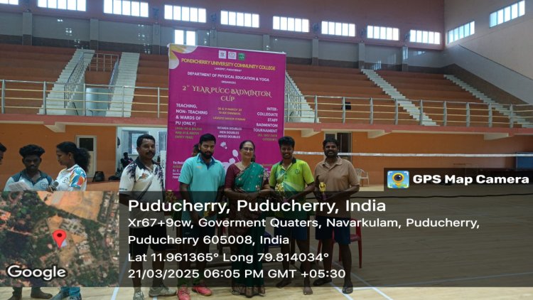 SVCET faculty Badminton team have won prizes at Inter Collegiate staff Badminton Tournament organised by Pondicherry University