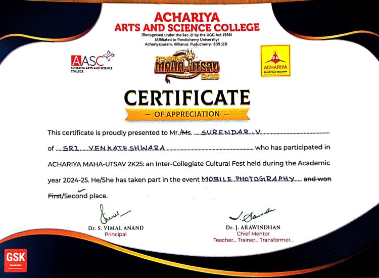SVCET FIRST year students participated in Inter Collegiate Cultural Fest  MAHA UTSAV 2K25  on 28 March 2025 