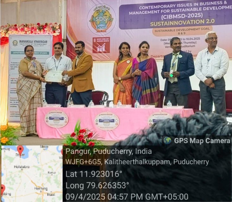 SVCET I Year MBA students have participated and presented research papers at the National Conference on Contemporary Issues in Business and Management for Sustainable Development CIBMSD 2025