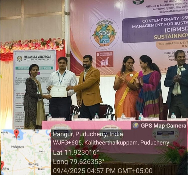 SVCET I Year MBA students have participated and presented research papers at the National Conference on Contemporary Issues in Business and Management for Sustainable Development CIBMSD 2025