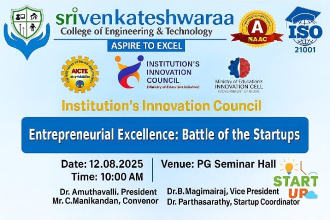 SVCET Successfully hosted Entrepreneurial Excellence  Battle of the Startups on 12 August 2025